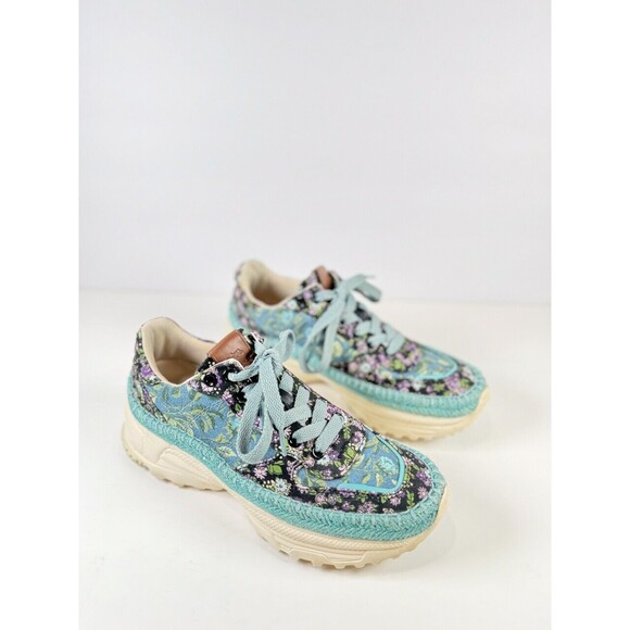 COACH Womens Shoes Blue Floral Runner Chunky Athletic Sneaker G3625 US 8.5 B - Picture 1 of 11